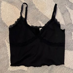 Laced Black Tank Top